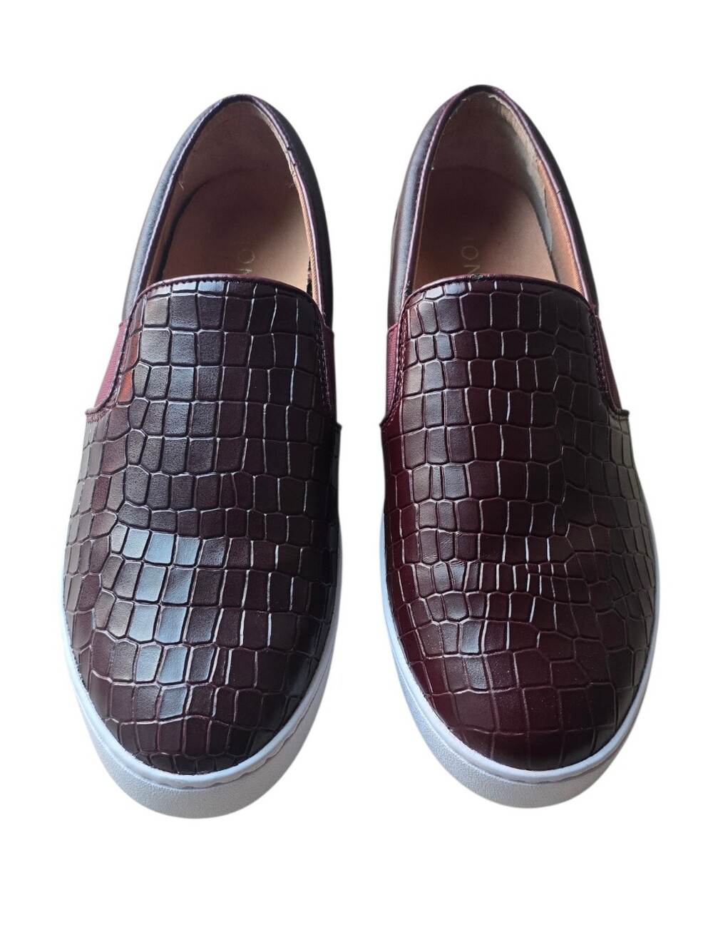 VIONIC SPLENDID DEMETRA CROC LEATHER SHOES WINE BROWN - Picture 3 of 14
